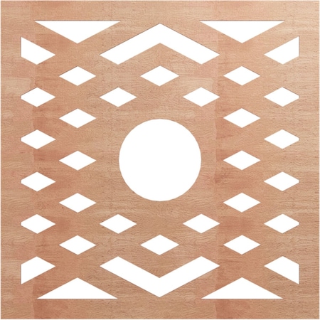Ekena Millwork Chevron Wood Fretwork Pierced Ceiling Medallion, Cherry, 34"OD x 8 3/4"ID x 1/4"T CMWP34X34X0250CHCH
